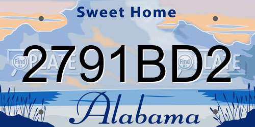 2791BD2 Alabama License Plate