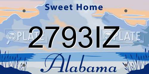 2793IZ Alabama License Plate