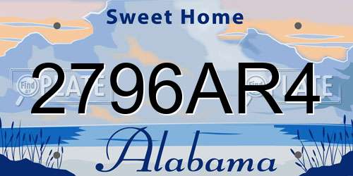 2796AR4 Alabama License Plate