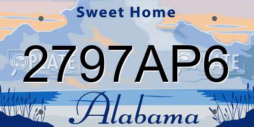 2797AP6 Alabama License Plate