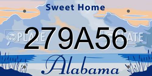 279A56 Alabama License Plate