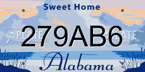 279AB6 Alabama License Plate