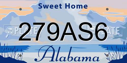 279AS6 Alabama License Plate