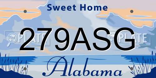 279ASG Alabama License Plate