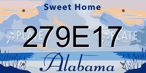 279E17 Alabama License Plate