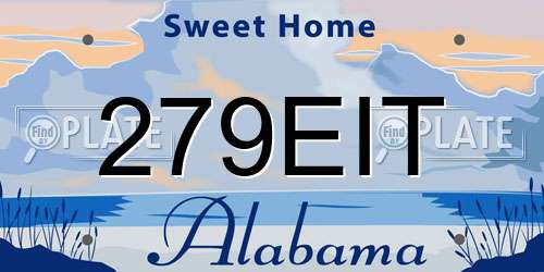 279EIT Alabama License Plate