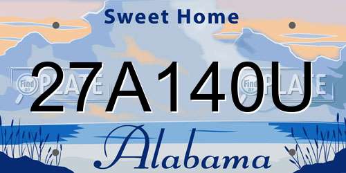27A140U Alabama License Plate