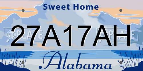27A17AH Alabama License Plate