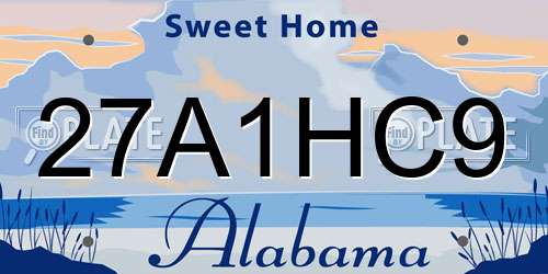 27A1HC9 Alabama License Plate