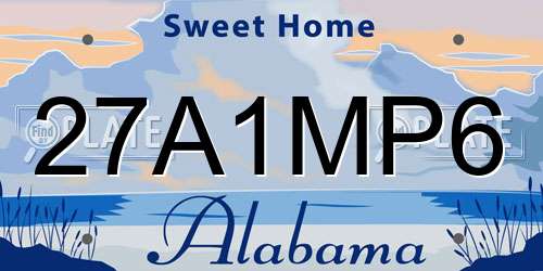 27A1MP6 Alabama License Plate