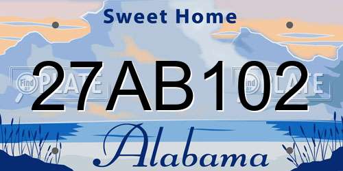27AB102 Alabama License Plate