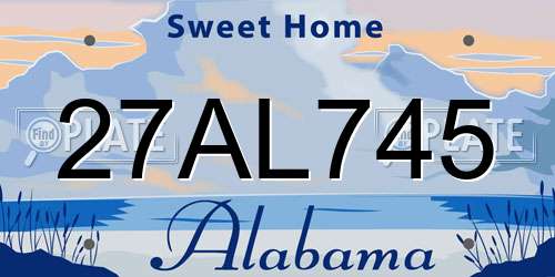 27AL745 Alabama License Plate