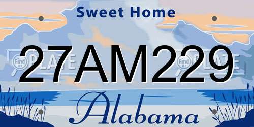 27AM229 Alabama License Plate