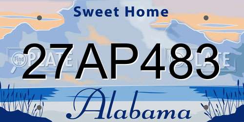 27AP483 Alabama License Plate