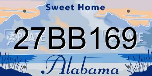 27BB169 Alabama License Plate