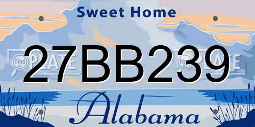 27BB239 Alabama License Plate