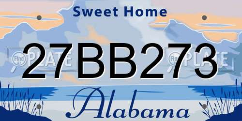 27BB273 Alabama License Plate