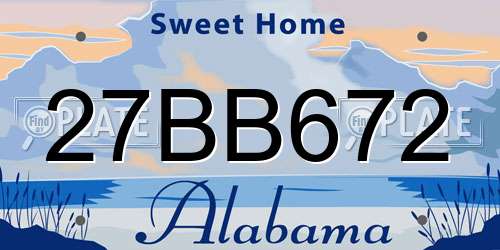 27BB672 Alabama License Plate