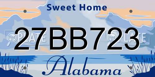 27BB723 Alabama License Plate