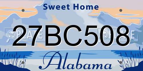 27BC508 Alabama License Plate