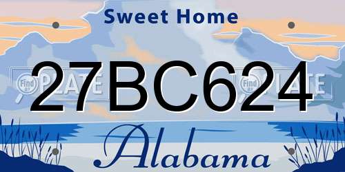 27BC624 Alabama License Plate