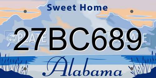 27BC689 Alabama License Plate