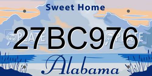 27BC976 Alabama License Plate