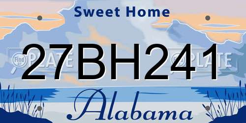 27BH241 Alabama License Plate