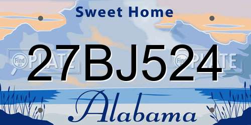 27BJ524 Alabama License Plate