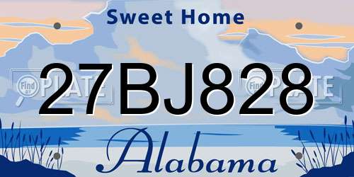 27BJ828 Alabama License Plate