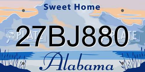 27BJ880 Alabama License Plate