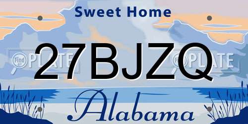 27BJZQ Alabama License Plate