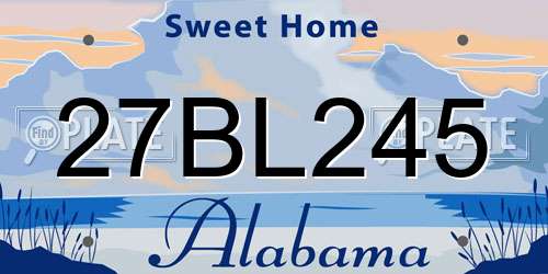 27BL245 Alabama License Plate