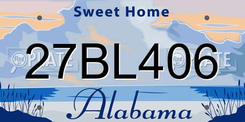27BL406 Alabama License Plate