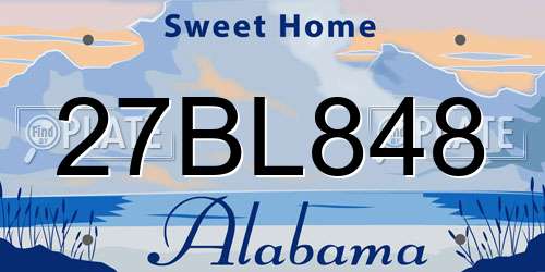27BL848 Alabama License Plate