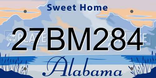 27BM284 Alabama License Plate