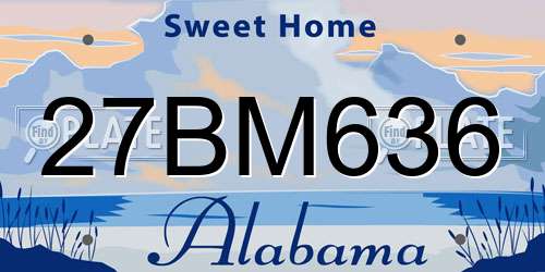 27BM636 Alabama License Plate