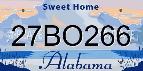 27BO266 Alabama License Plate