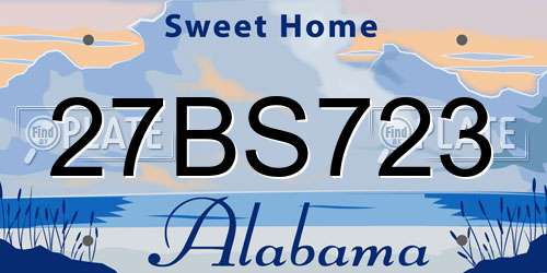 27BS723 Alabama License Plate