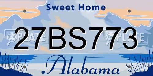 27BS773 Alabama License Plate