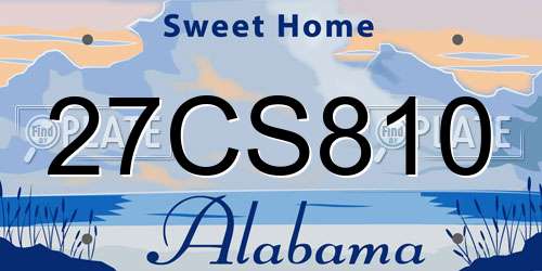 27CS810 Alabama License Plate