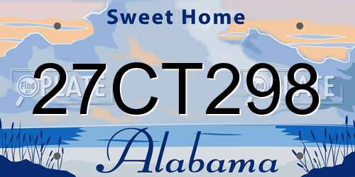 27CT298 Alabama License Plate