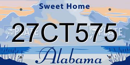 27CT575 Alabama License Plate