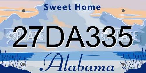 27DA335 Alabama License Plate