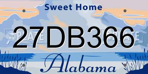 27DB366 Alabama License Plate