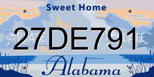 27DE791 Alabama License Plate