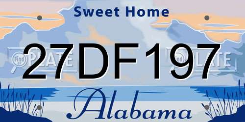 27DF197 Alabama License Plate