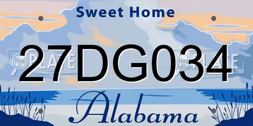 27DG034 Alabama License Plate