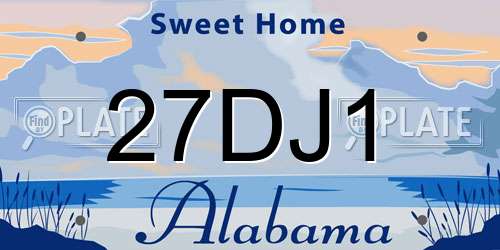 27DJ1 Alabama License Plate