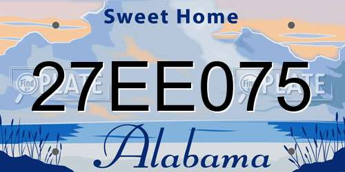 27EE075 Alabama License Plate